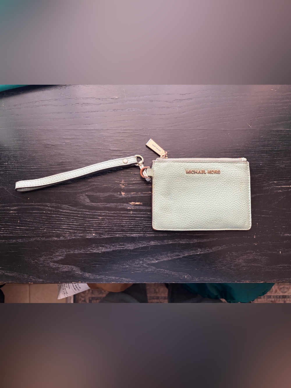 Michael Kors Mint Green Wristlet Card Holder Wallet